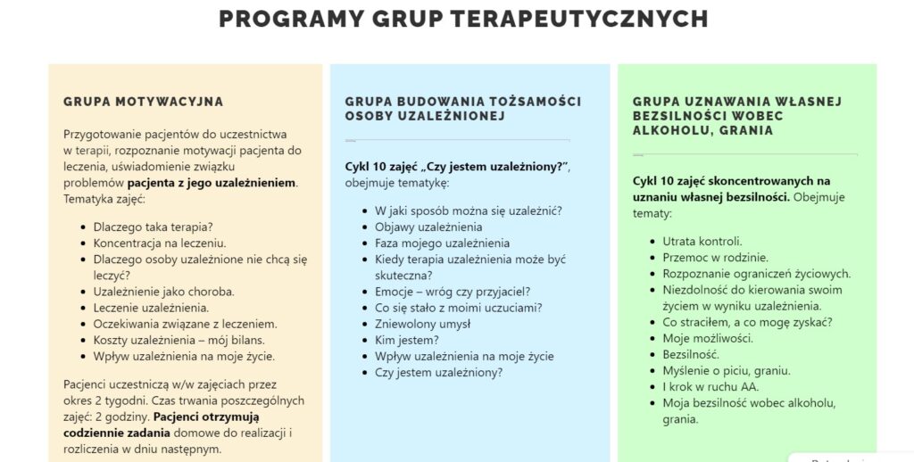 leczenie hazardu - program